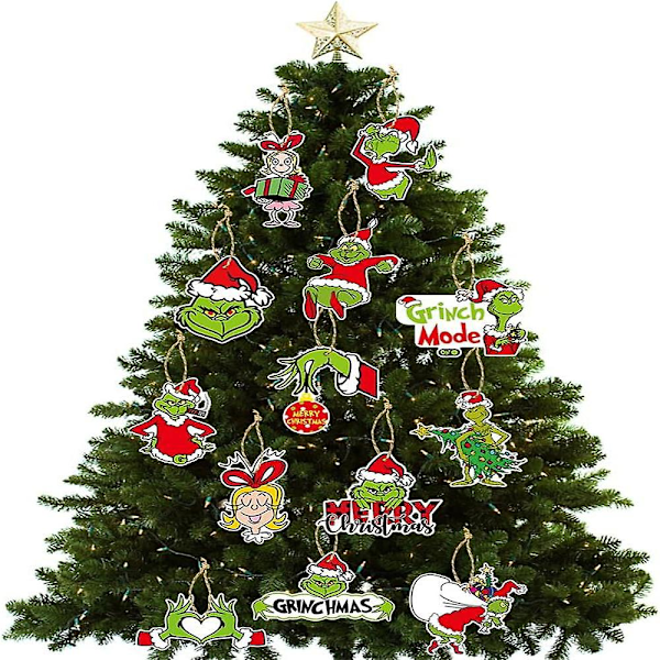 24 st Grinch Julgransdekorationer Grinch Julgranspynt - Julgranshängande Dekorationer Grinch Whoville Julgranspynt Dekorationer
