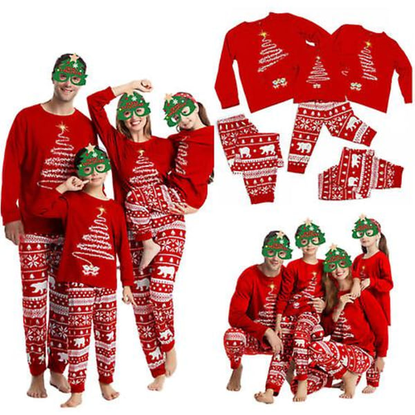 Familj Matchande vuxen Barn Jul Pyjamas Xmas Nattkläder Pyjamas Pjs Set Mom L