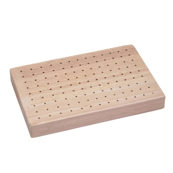 Treholder for matspyd, forretter, frukt, matpresentasjon med hull Beige 15x10cm
