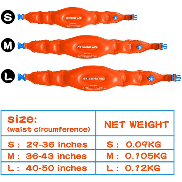 Voksen Pool Float, Voksen Svømmebælte, Voksen Svømmehjælpemidler, Gør Din Svømning Nemmere, Perfekt Til Pool Svømning Eller Træning L