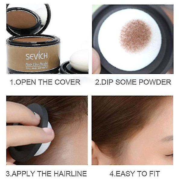 Sevich Hairline Powder 4g Hårfäste Skugga Pulver Makeup Hår Concealer Naturlig Täckning Unisex Hårbortfall Produkt Ljusbrun (FMY)