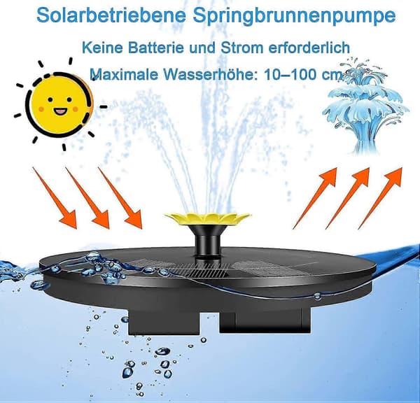 9 effekt solfontän sol dammpump, trädgård sol flytande fontänpump solfontän [DB]