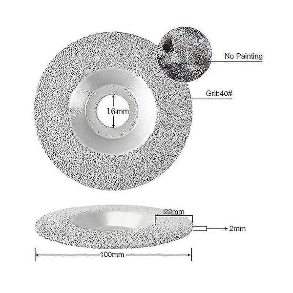 Loddet Diamant Slipeskive Slipeapparat På Granitt, Marmor, Keramikk, Fliser, Porselen, Natursten, Murverk, For 16mm Tørr Aksel, Koblet Til Vinkel