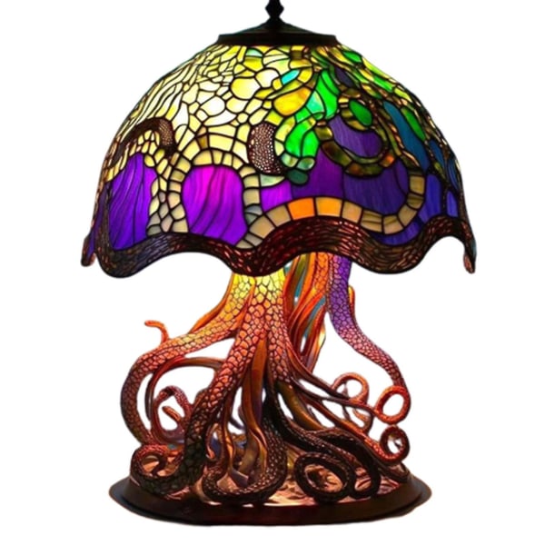 Maleri Glas Svampe Bordlamper Bohemian Harpiks Svampe Bordlampe Natlampe Til Hjem Og Kontor Octopus Desk Lamp