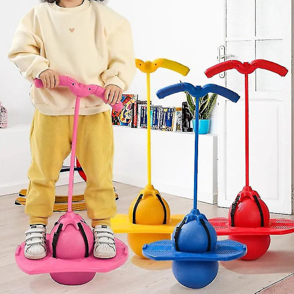 Hoppboll med Handtag och Pump - Barnens Hoppande Bollleksak, Sträckbar eller Demonterbar Balansleksak för Vuxna och Barn [DmS] Pink