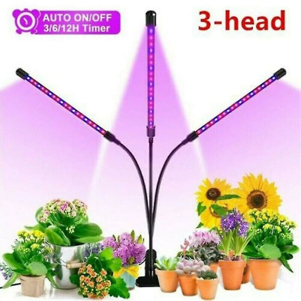 Hmwy-3 Heads Led Grow Lights Plant Growing Lamps Light With Clip For Indoor Plants