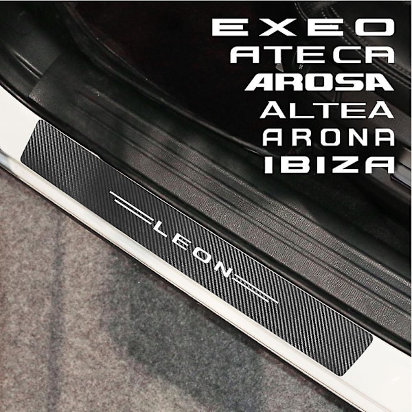 Auton ovien kynnyslistatarrat suojaavat tarvikkeet Seat Ibiza Leon Arona Altea Ateca Tarraco Alhambra Arosa Exeo Mii Toledo For Ateca Black Red