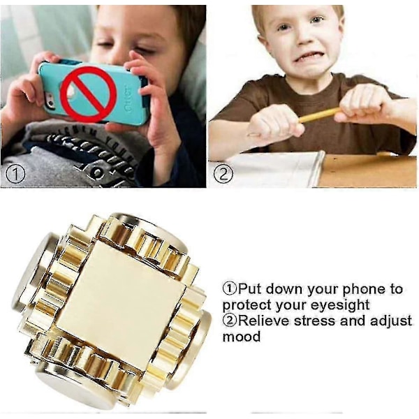 Koppar Fidget Spinner Växel Rubiks Kub Lek Decompression Leksak
