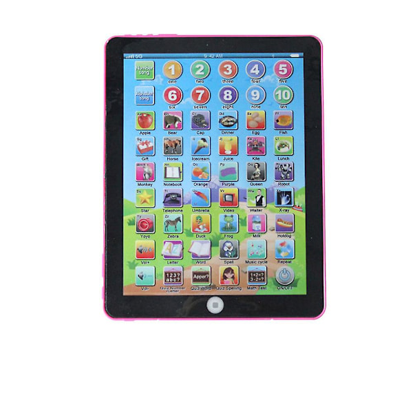 Børne Touch Tablet Pad Læringslæsemaskine Tidlig Uddannelsesmaskine Spillelegetøj Gaver Pink
