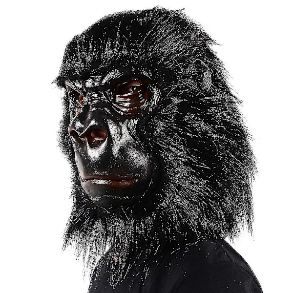 Gorillamaske Apemaske Halloween Svart Gorilla Latexmaske Halloween Dyremaske