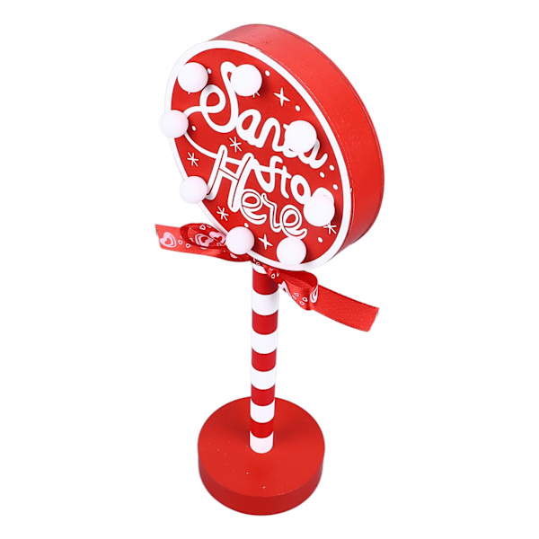 Jultomten stannar här Dekor Metall Massivt trä LED Delikat Jultomten stannar här Trädknopp för julfest Rund 12x8x30,5cm