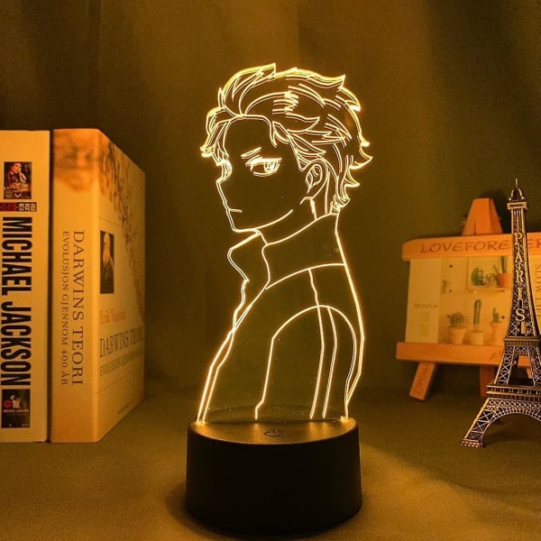 Anime 3D Lampe Rem og Ram fra Re Zero Starting Life in Another World Natlampe til Soveværelsesindretning Fødselsdagsgave LED Natlys (Farve: A)BY C
