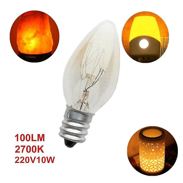 10 st E12 Ljuskälla 220v-240v 10w C7 Ljuskälla Varm Vit Glödtrådslampa Glödlampa/volframlampa Ljus