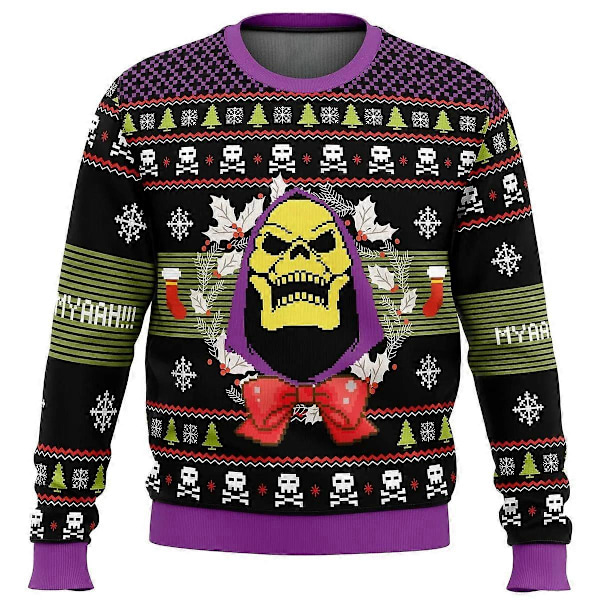 HEYYEYA HE-MAN Grim Jultrøje Gave Julemand Trøje Mænds 3D Sweatshirt og Efterår/Vinter Toptrøjer til Mænd XXXXXL EL1160