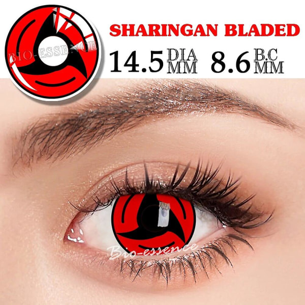 Tib 1 Par Deling Sharingan Kontaktlinser For Øyne Cosplay Linser Anime Linse Uchiha Sasuke Kakashi Linser Anime Tilbehør (FMY) White manson mesh