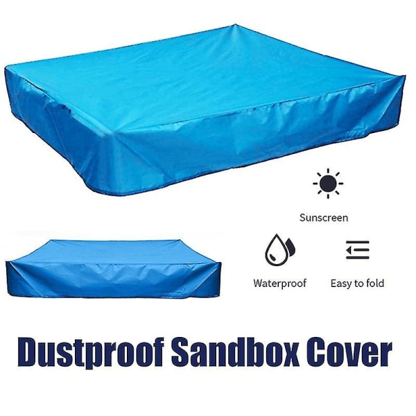 Sandkasse Sandkasse Cover Med Snøre Vandtæt Uv Beskyttelse Til Sandkasse UdendørsBY Blue 120x120x20