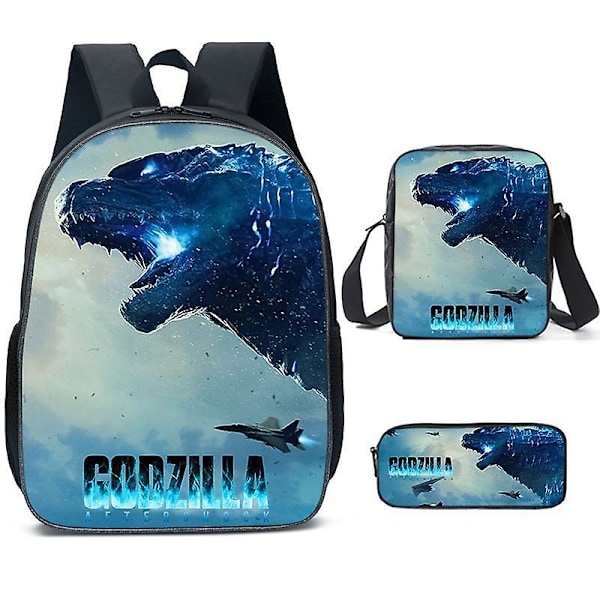 Ryggsäckar Barn Skolryggsäck Godzilla Skolväska Godzilla Vs Kong 3d Tryckt Anime Filmer Skolväska För Pojkar Grundskole- Och Mellanstadieelever