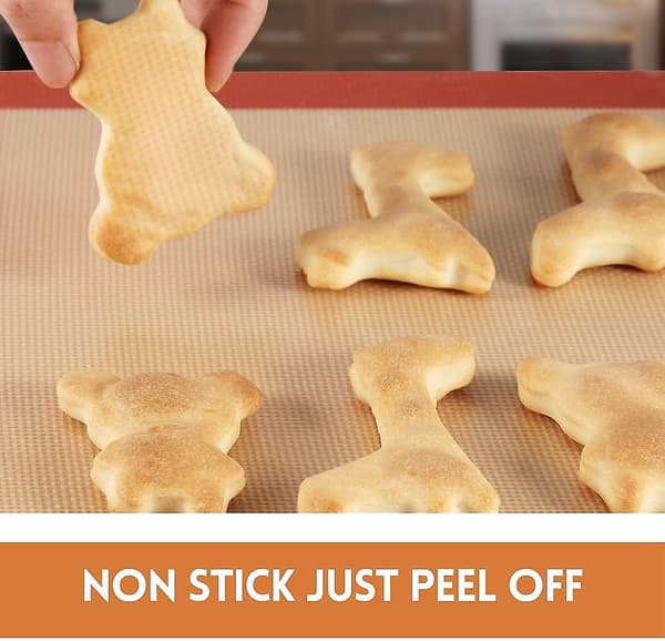 Silikonbakematte, gjenbrukbar non-stick for kaker, makroner, brød og bakverk Red