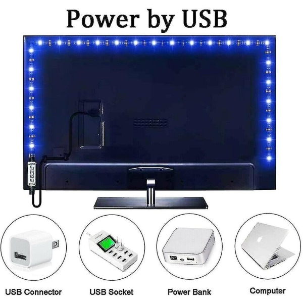 1m/2m/3m/4m/5m 2-in-1 LED-nauhavalot 5050 RGB-värillä Vaihtava Kaappi TV USB Bluetooth Juhlat KoristeetBY 5M 150LED