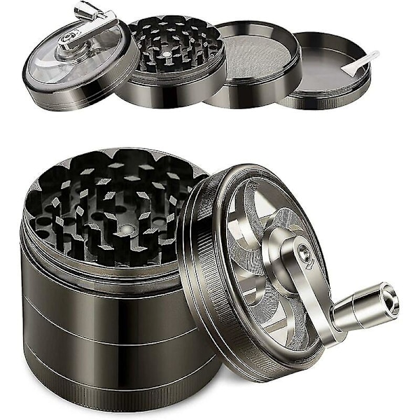 Talvitarjous, Grinder 4 in 1 -osainen mylly Mausteiden mylly Suuri mylly Sinkkiseos Mausteiden kuiva mylly Premium-mylly Kylmän magneettisen kannen kanssa Myllyt