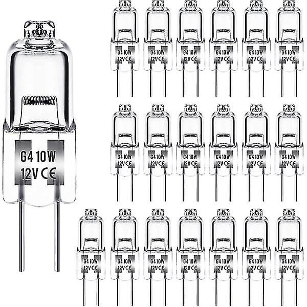 G4 halogenlampor 10W 12V - Varmvit - 10W 20-pack