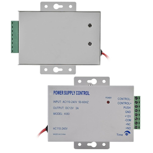 K80 Dør Adgangssystem Elektrisk Strømforsyning Kontrol Dc 12v 3a Miniatyr Strøm/elektrisk Lås Strøm/ white