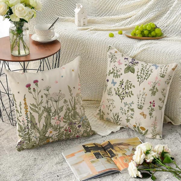 Prydnadskuddar Set om 2, 45 x 45 cm Vårhelg Kuddfodral Dekoration för Soffa
