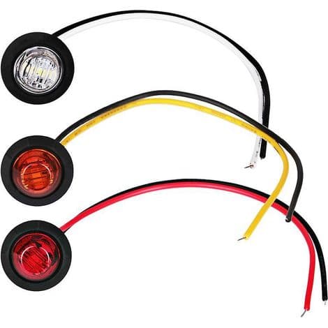 3 stk. - 3 LED små runde lastbil sidelys trailer pickup RV DOT baglygter 3/4 tomme