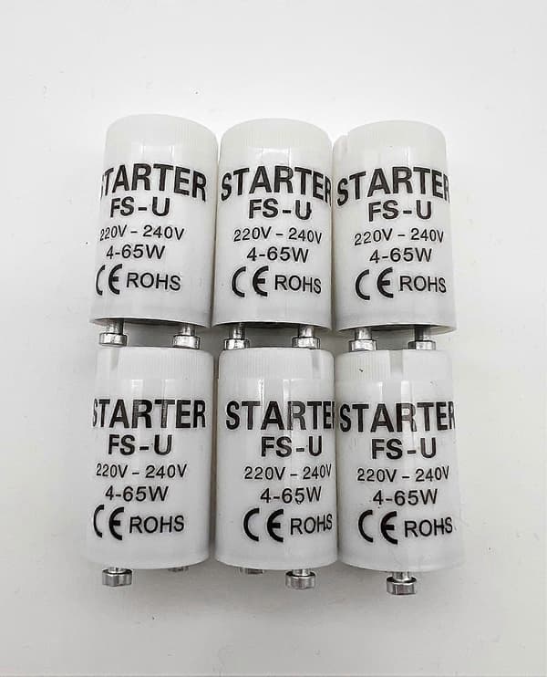 Starter for lysrør - 6 stk. T8/T12 lysrørstarter for forskjellige
