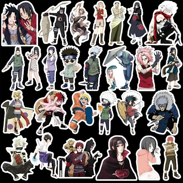 100 st Cartoon Anime Naruto Dekaler för Skateboard, Resväska, Gitarr, Laptop Multicolor 100 Pcs