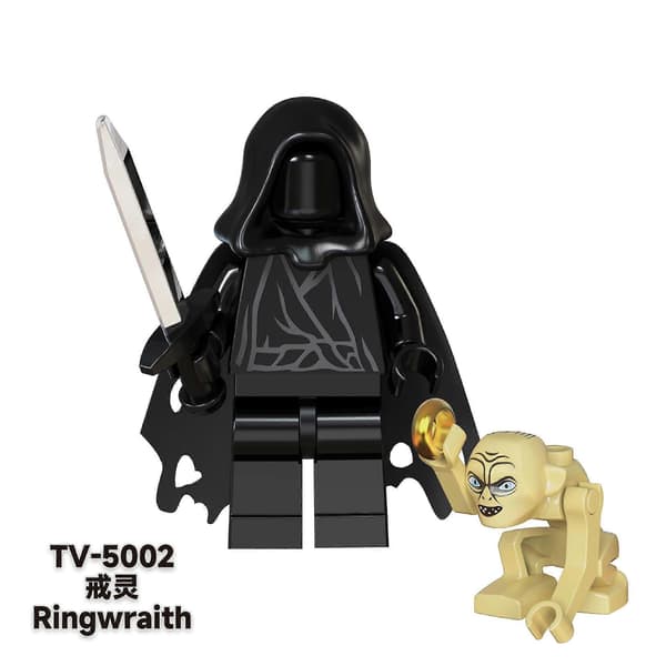 Ringenes Herre Sauron+Frodo+Merry+Sam+Peregrin+Ringwraith Witch-king Byggeklods Dukke 8 stk.