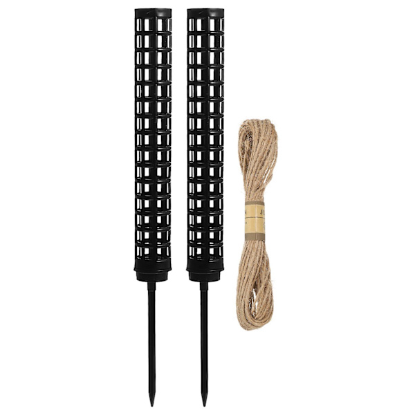 2 stk. Mosstangsstænger Plante Støtter Klatreplanter Plastik Mosstænger Med Hamptov Black 37.6X3.4X3.4CM