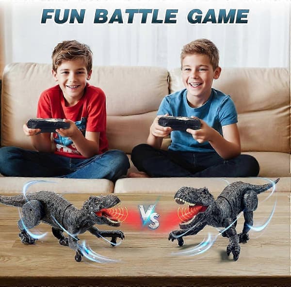 RC T-Rex Dinosaur Legetøj med Spray, Lys & Lyd - Perfekt Gave til Børn 3-12