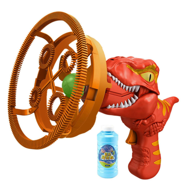 250 ml boblemaskine dobbelt lag kreativ ny håndholdt sikker gave ABS dinosaur ventilator bobleblæser strandlegetøj KAESI  [DmS] Red