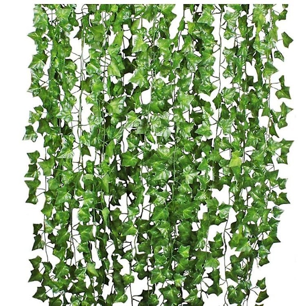 12 stycken 81 blad Ivy Girlang Konstgjorda Växter, Konstgjord Ivy Växt, Utomhus Falsk Ivy, Konst