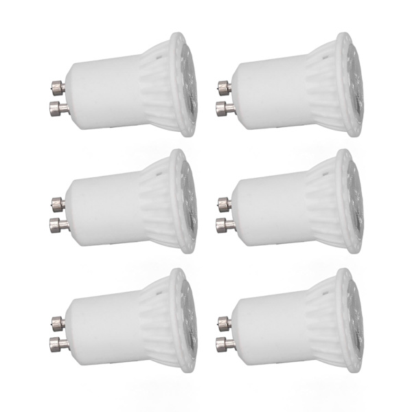 6 st LED MR11-lampor i keramik 4W 360LM utan UV 120 graders strålvinkel GU10-hållare Hembelysningsverktyg AC 220V Varmvitt ljus 3000K