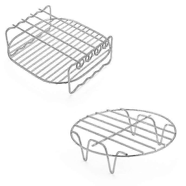 Tilbehør til luftfrityrkoker - Luftfrityrristsett med 3 deler, flerbruks, 7 tommer, dobbeltlagsrist, metall