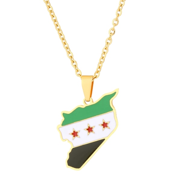 Unik Syrien Map Pendant Halsband Traditionell Flag Pendant Friendship  Necklace Gold 3fb4 | Gold | Fyndiq