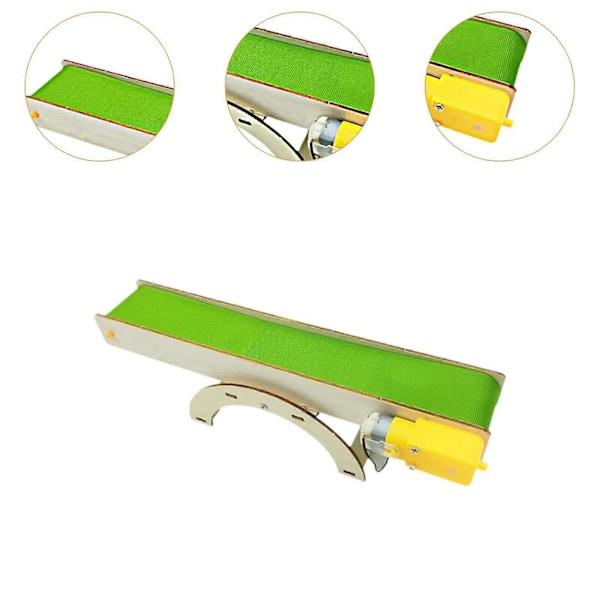 Elektriskt transportband Modell Pojke Flickor Projekt Barnpresent Montering 3D-pussel Green 27cmx8cm