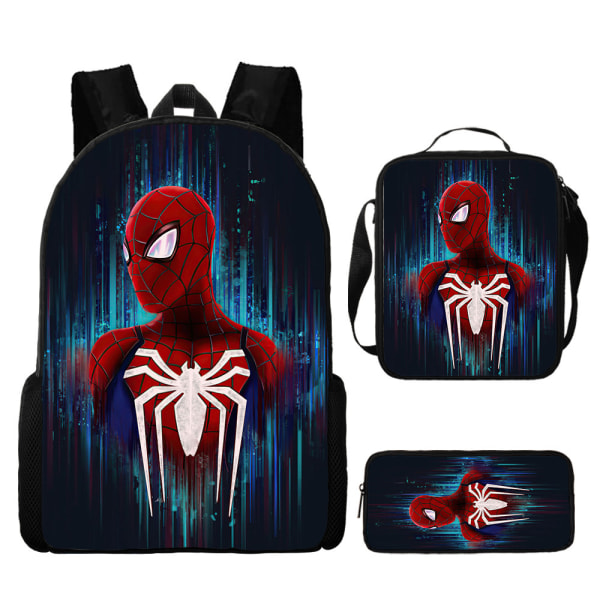 Spider-Man Backpack Backpack School Bag Pencil Case Lunch Bag Three-Piece Set