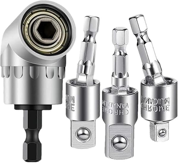 Høyre Vinkel Drilladapter | Slagfast Socket Adapter Sett, Kraft Høyre Vinkel