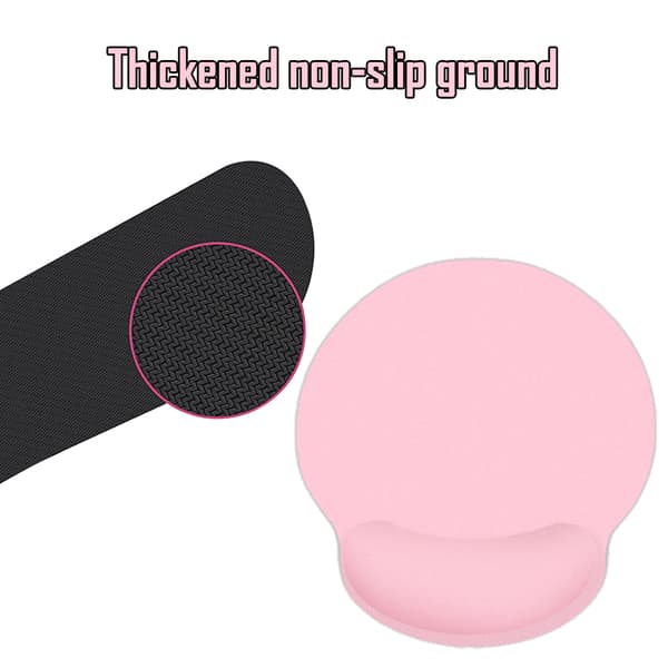 Musemåtte med håndledsstøtte, Memory Foam tastaturunderlag pink
