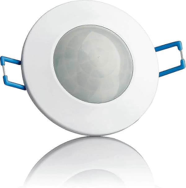 Innendørs bevegelsessensor, innfelt og overflatemontert, programmerbar, infrarød sensor, 6m / 360, egnet LED, maks. 1200W/500W