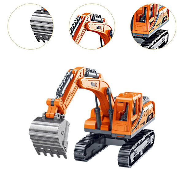 Rakennusautojen lelut Mini-insinöörimallit lapsille pojille tytöille lapsille Keltainen Orange 23x6.3x7.6cm