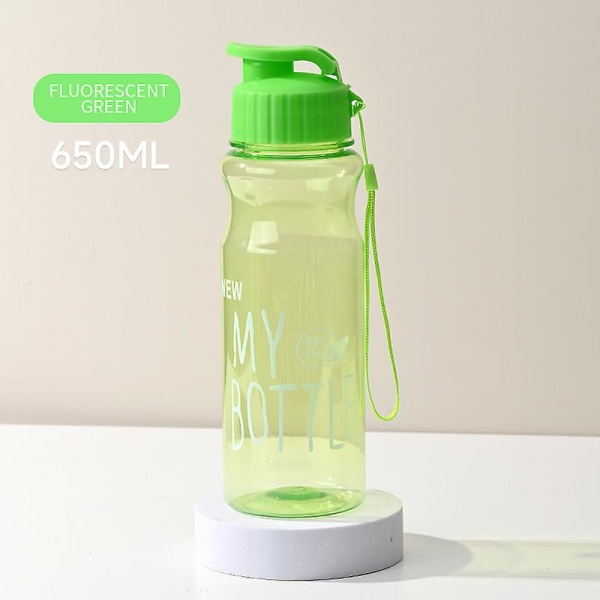 Läpinäkyvä Vedenpullo Kannettava Urheilumuki Juomiseen Keittiövälineet 550ml Vedenpullo Kouluun Kuntosalille Matkalle Tytölle PojalleBY Light Green 55 ML