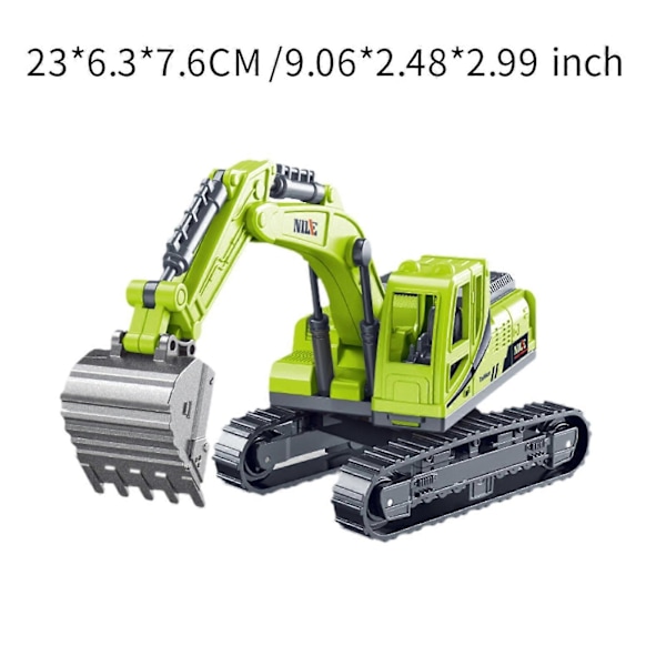 Rakennusautojen lelut Mini-insinöörimallit lapsille pojille tytöille lapsille Keltainen Green 23x6.3x7.6cm