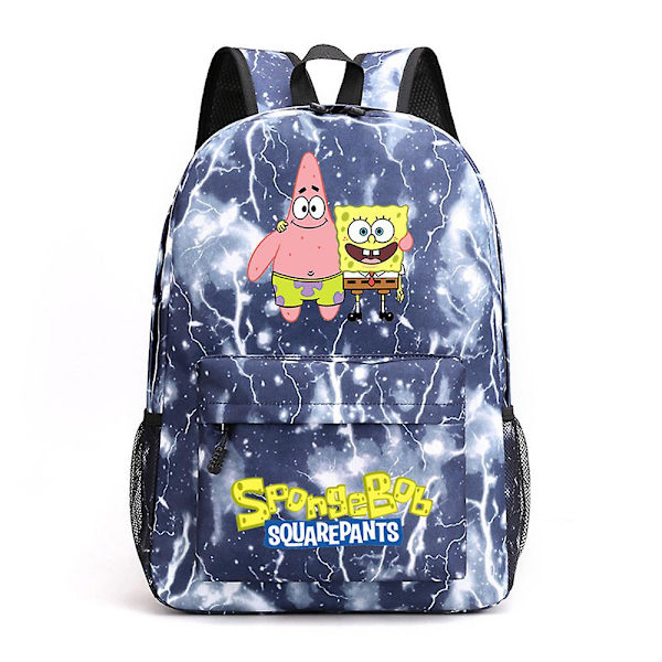 Spongebob Firkant Patrick Stjerne Rygsæk Børn Børn Drenge Piger Skole Taske Rejse Skulder Rygsæk C