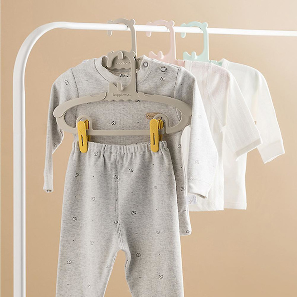 Barnklädhängare Baby Multifunktionell Utdragbar Hängare Med Byxklämma Liten Pink Hanger 10PCS
