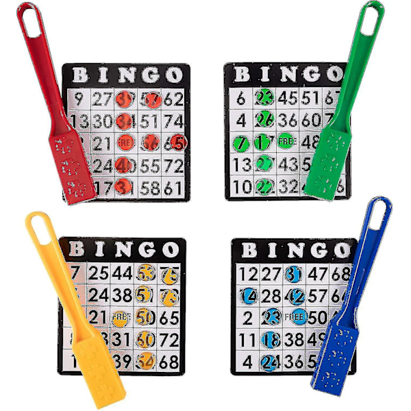 Magneettiset Bingo-taikakepit, 4-pakkaus -  Suuri paketti seniori- ja perhepeli-iltoihin -  Opetustieteelliset STEM-sarjat