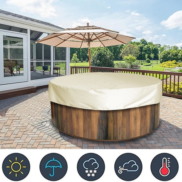 Rundt Hot Tub Dæk UV-Resistent Hot Tub Dækker Udendørs Spa Hot Tub Dækker-XinHan Blue